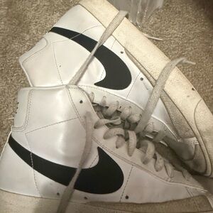 Nike White and Black High-Top Sneakers